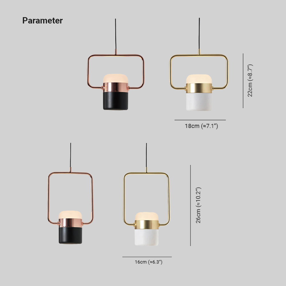 Morandi Lámparas Modernas Colgantes de Diseño, Metal/ Vidrio, Rektangulär/Cuadrada